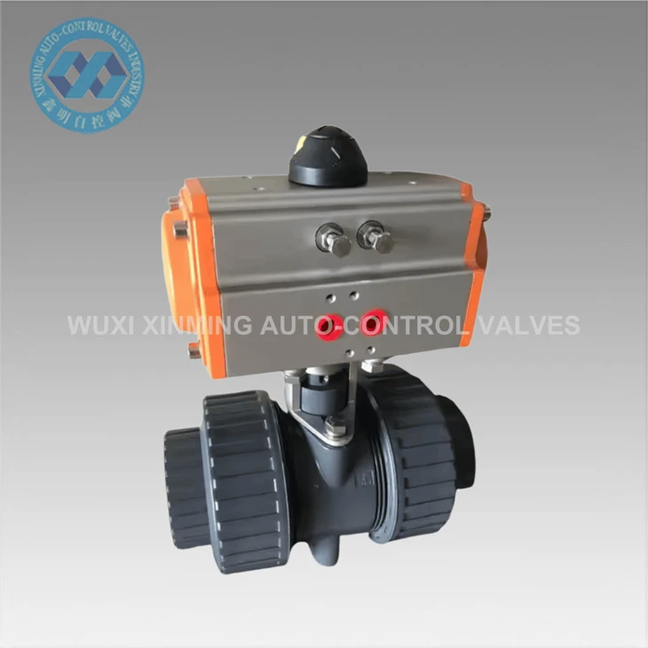 Double-union PVC Ball Valve With Double Acting Pneumatic Actuator