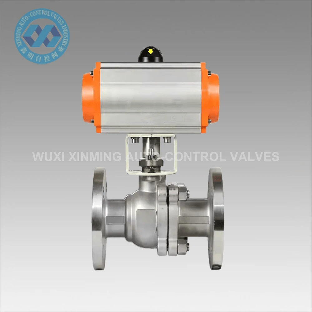 Valve à billes de bride pneumatique