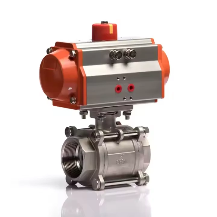 Valve à billes de filetage pneumatique de haute qualité avec actionnement d'un quart de tour pour un contrôle de flux automatisé