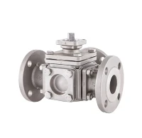Robinet à tournant sphérique à 3 voies avec actionneur pneumatique à rotation de 180 degrés