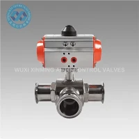 Valve à billes à trois voies pneumatique de haute qualité