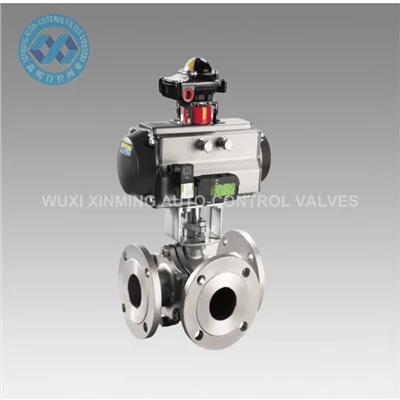 Valve à billes de bride pneumatique 3