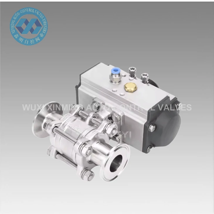 Stainless Steel Sanitary Pneumatic Three-piece Ball Valve
